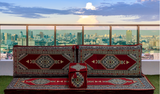 Arabian Majlis, Divan Set (Floor Cushions) Dark Red Palace