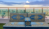 Arabian Majlis, Divan Set (Floor Cushions)  Blue