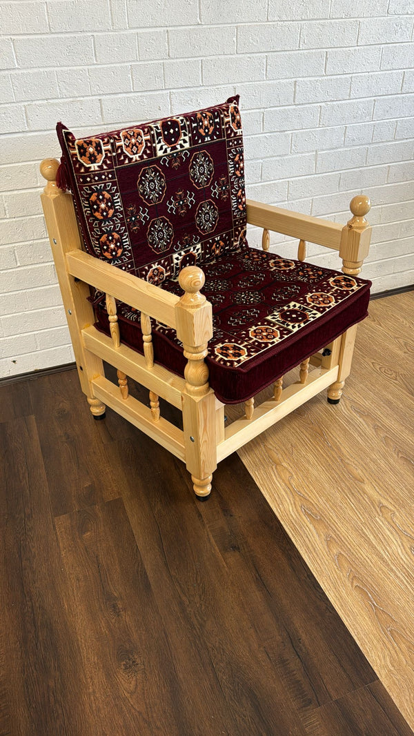 Single cushion set maroon elegance with chair