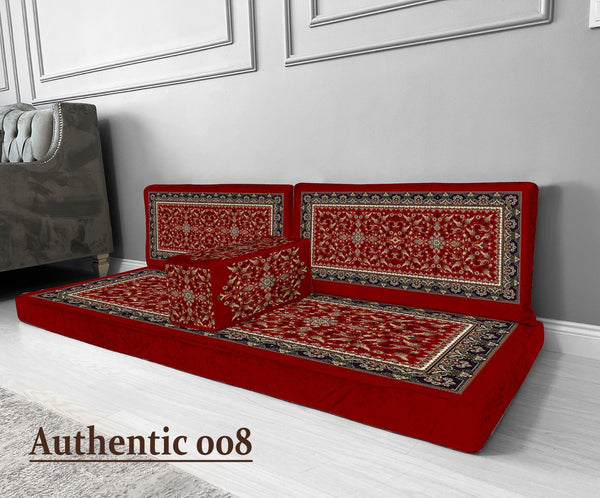 Arabian Majlis, Divan Set (Floor Cushions) Maroon Heritage Elegance Majlis