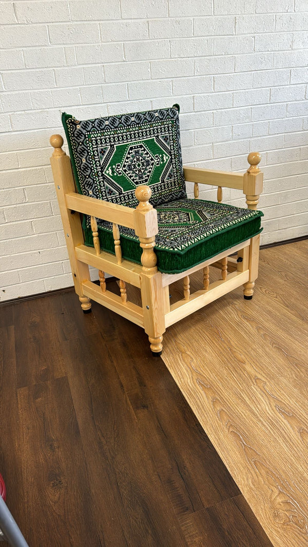 Single Cushion Set Green Palace with chair