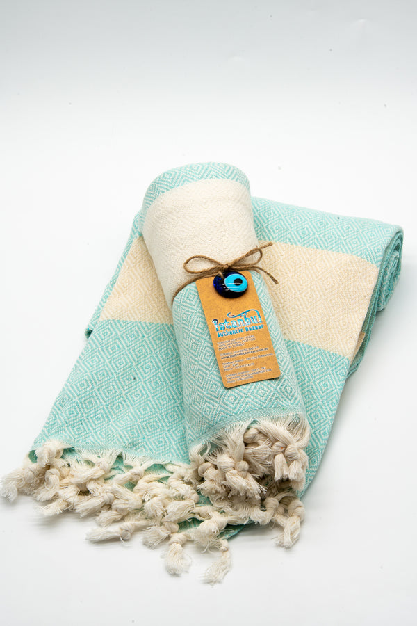 Turkish Cotton Towel - Light Turquoise