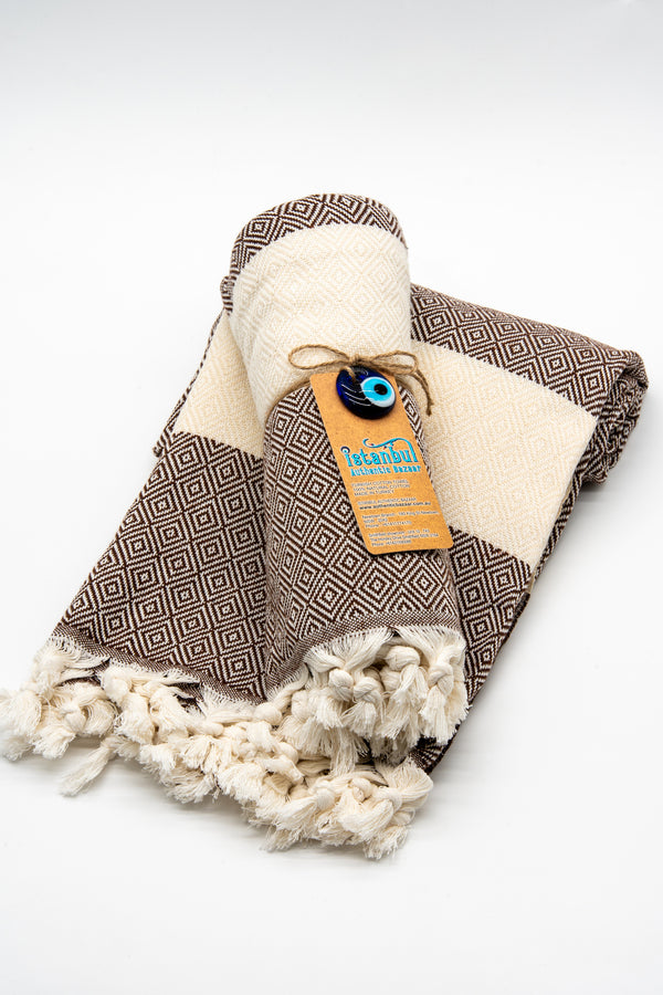 Turkish Cotton Towel - Brown