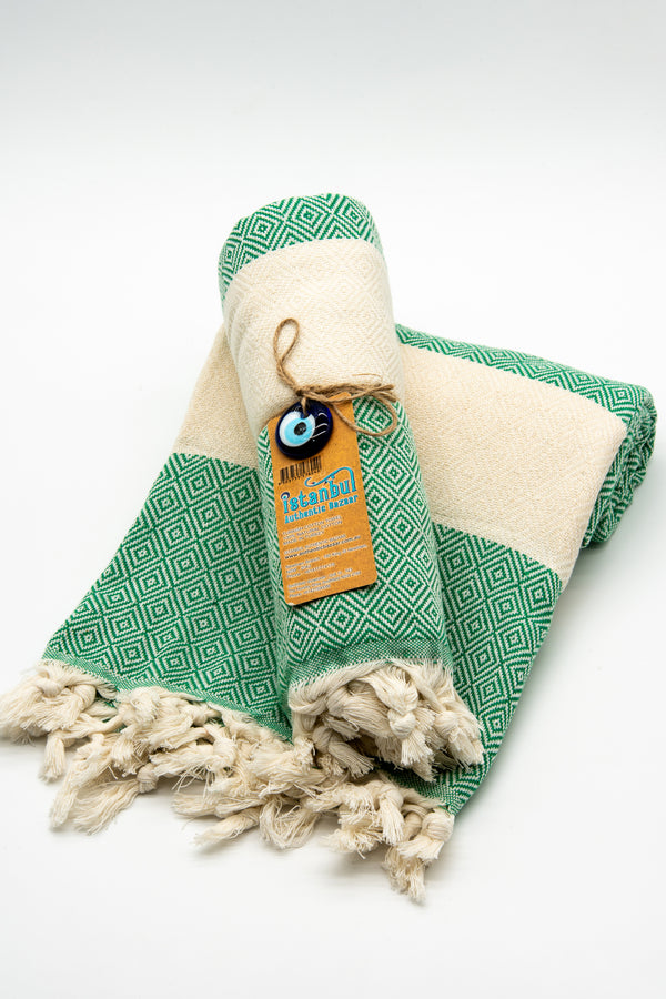 Turkish Cotton Towel- Green