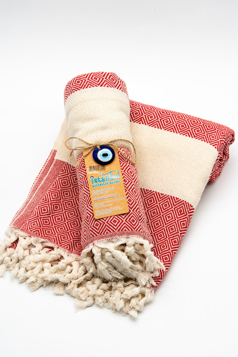 Turkish Cotton Towel - Red