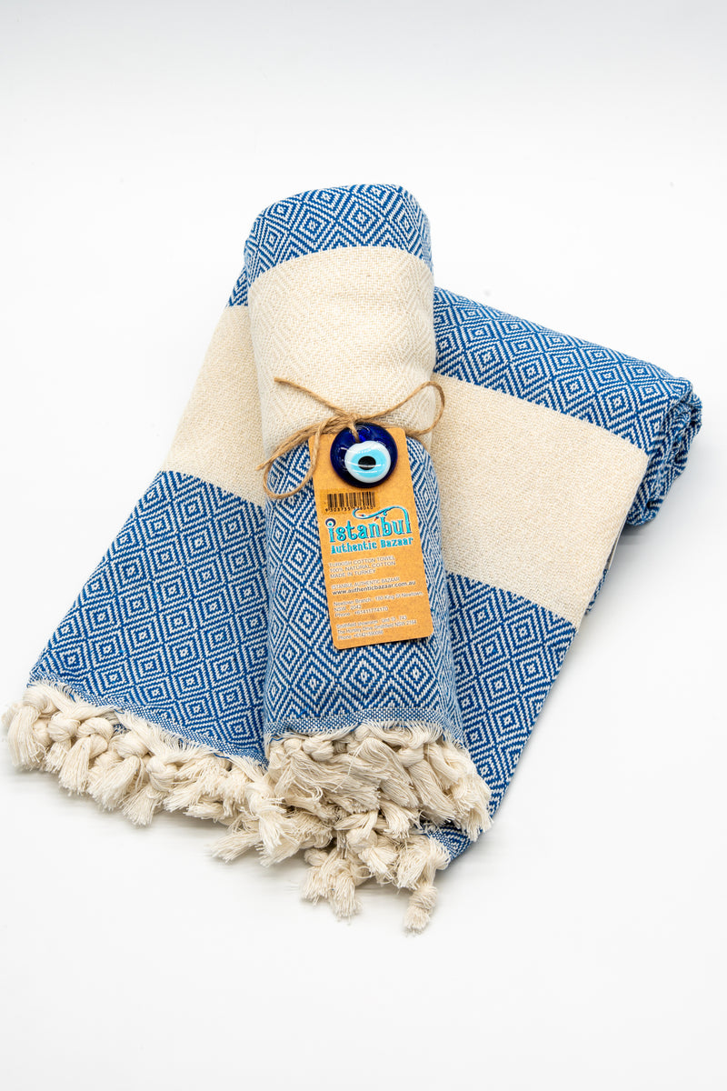 Turkish Cotton Towel- Navy