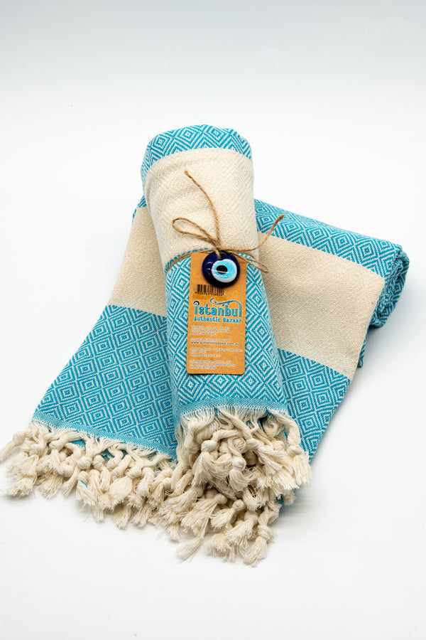 Turkish Cotton Towel- Blue