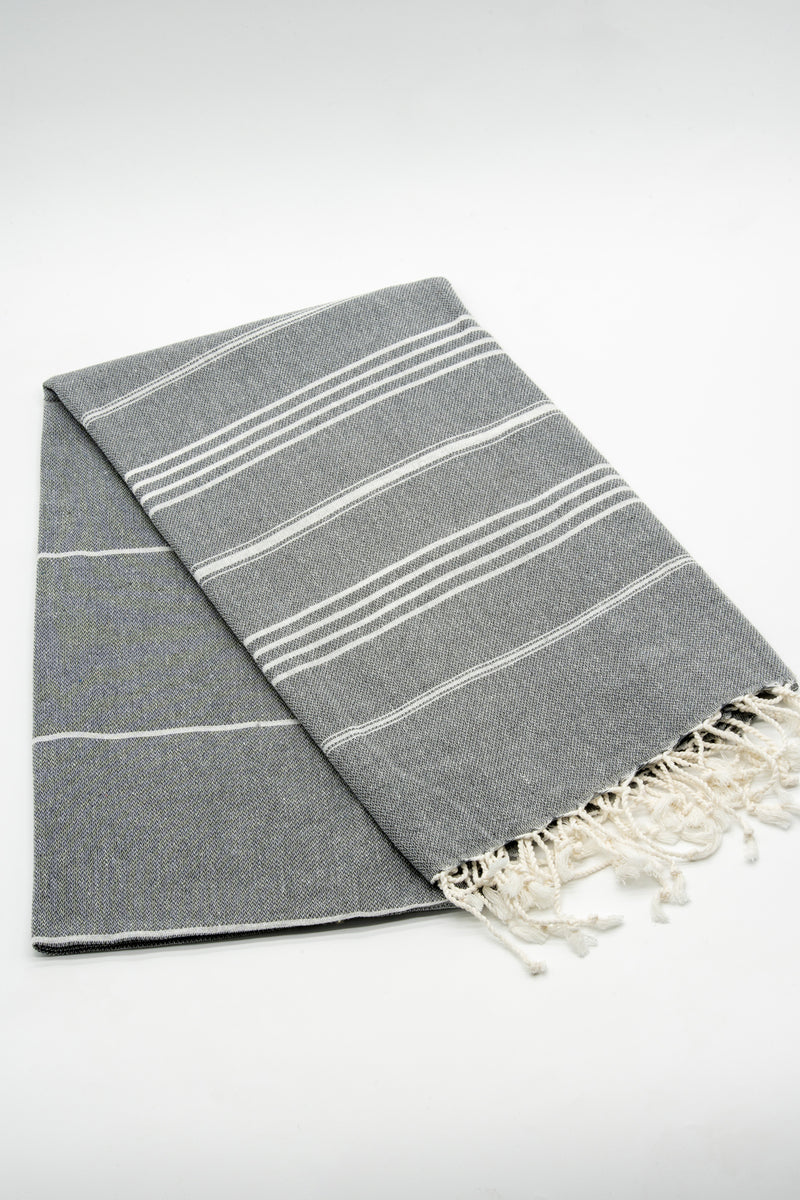 Turkish Cotton Towel - Grey Sultan Series