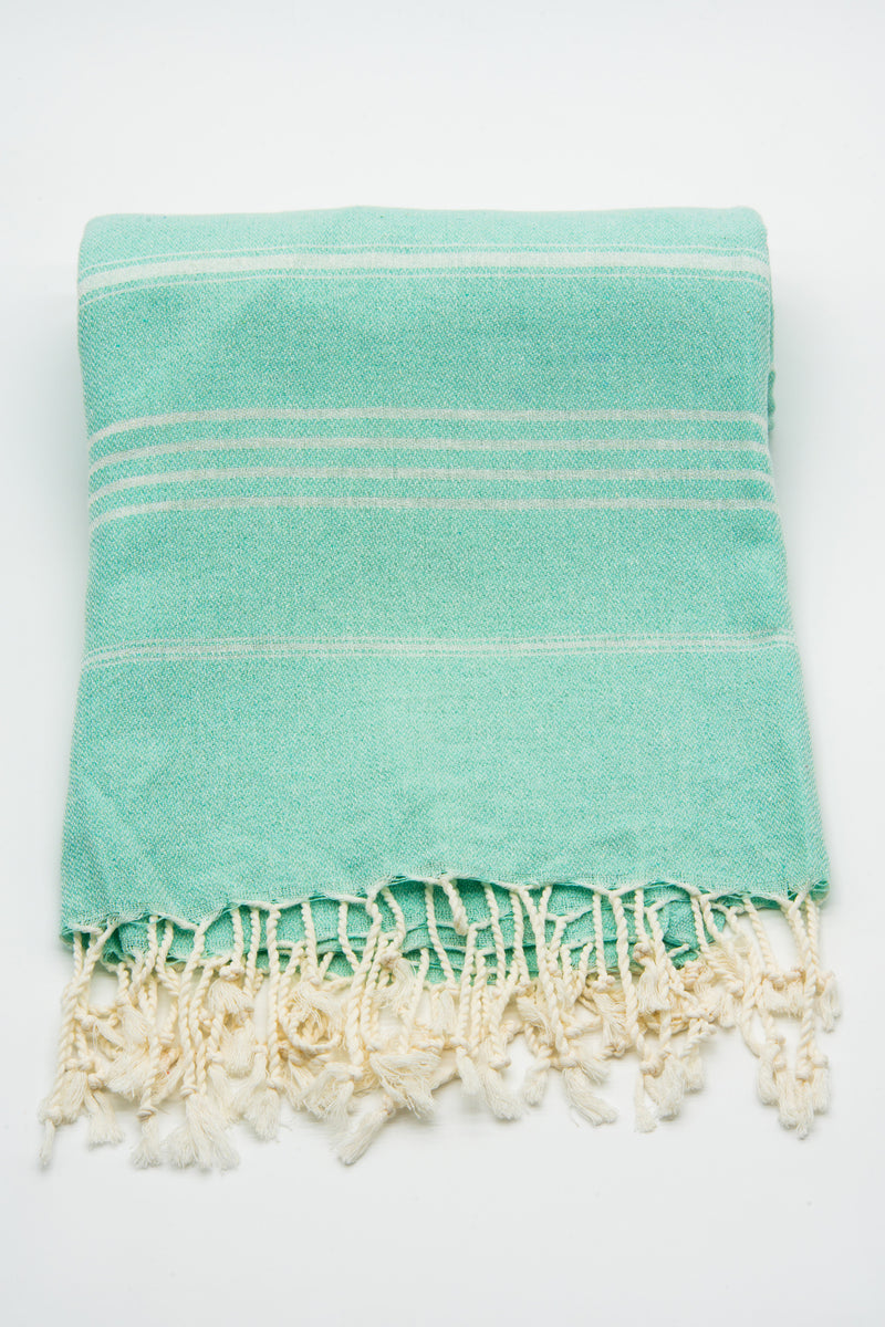 Turkish Cotton Towel - Light Turquoise Sultan Series