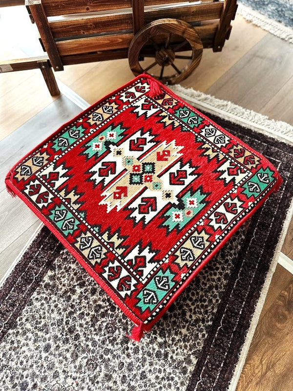 Ottoman Floor Cushion 60x60 Red Oriental