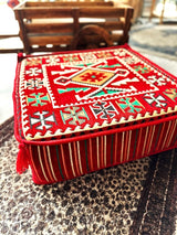 Ottoman Floor Cushion 60x60 Red Rhombus