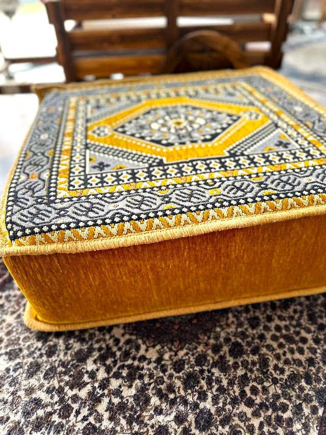 Ottoman Floor Cushion 60x60 Yellow Palace