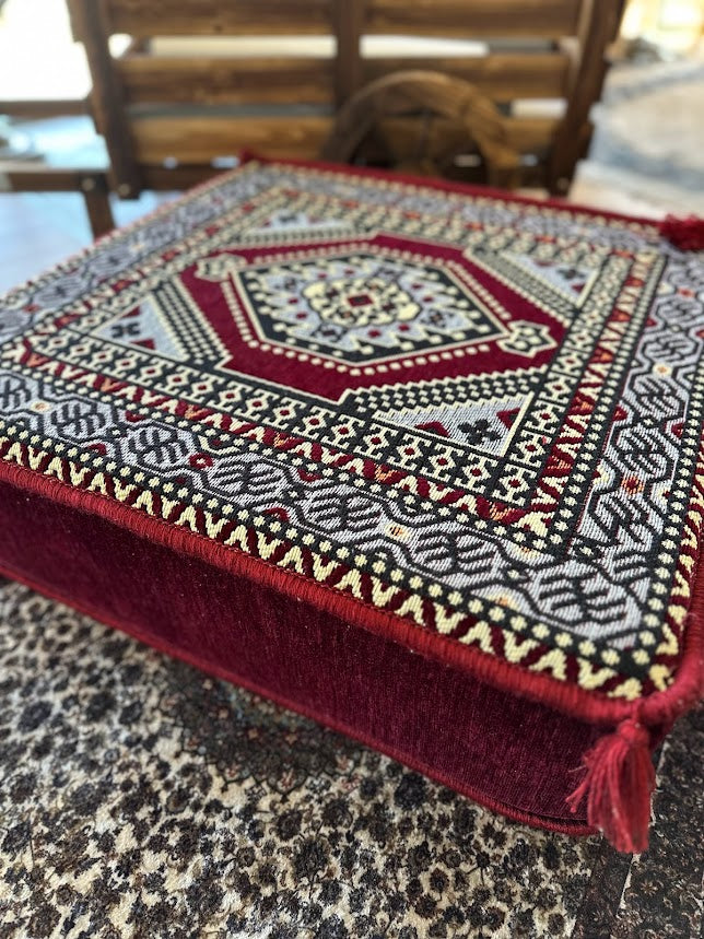 Ottoman Floor Cushion 60x60 Maroon Palace