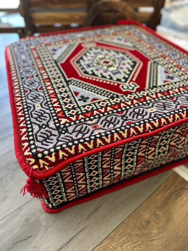 Ottoman Floor Cushion 60x60 Red Palace