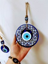 Evil Eye Hanging 13 cm Painting White