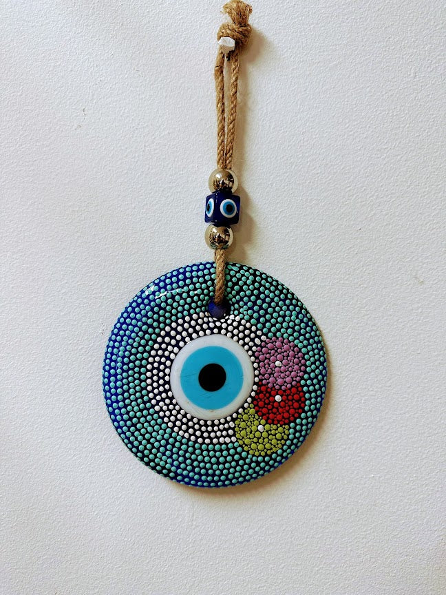 Evil Eye Hanging 13 cm Painting Colourful