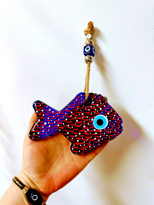 Evil Eye In Shape Of Fish Painting Wave