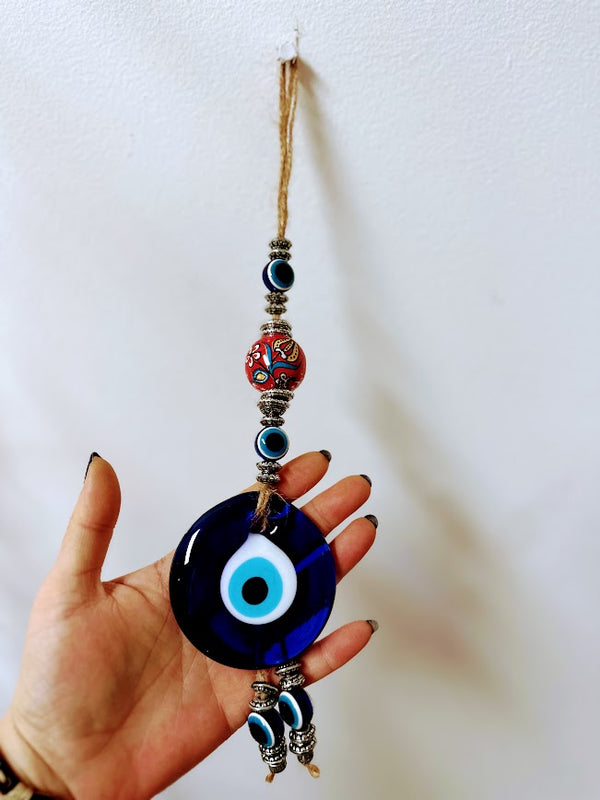 Evil Eye Hanging 8 Cm Red Floral Bead