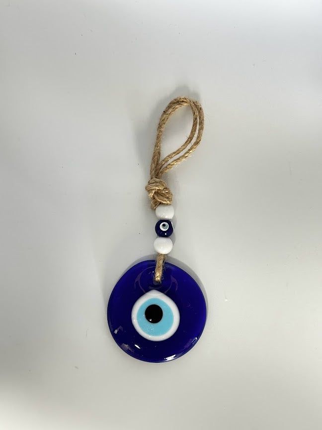 Evil Eye Hanging 8 Cm white Bead