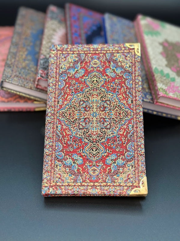 Handmade Fabric Notebook S - Red Blue
