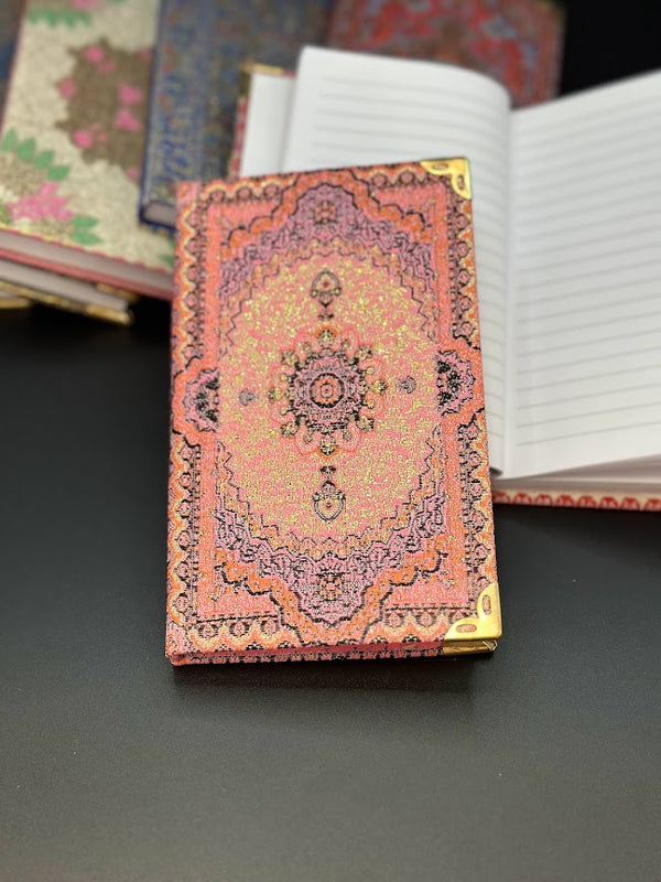Handmade Fabric Notebook S - Pink Orange