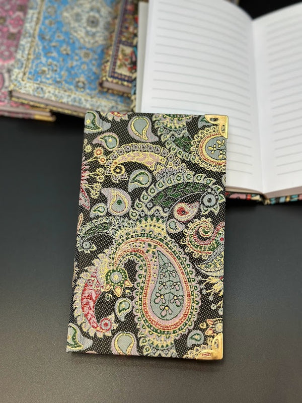 Handmade Fabric Notebook S - Kilim Black
