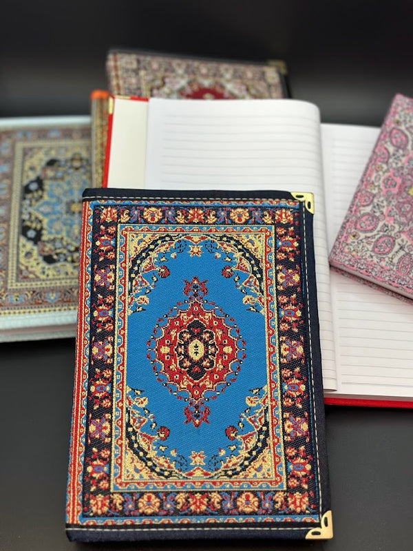 Handmade Fabric Notebook L - Blue Red