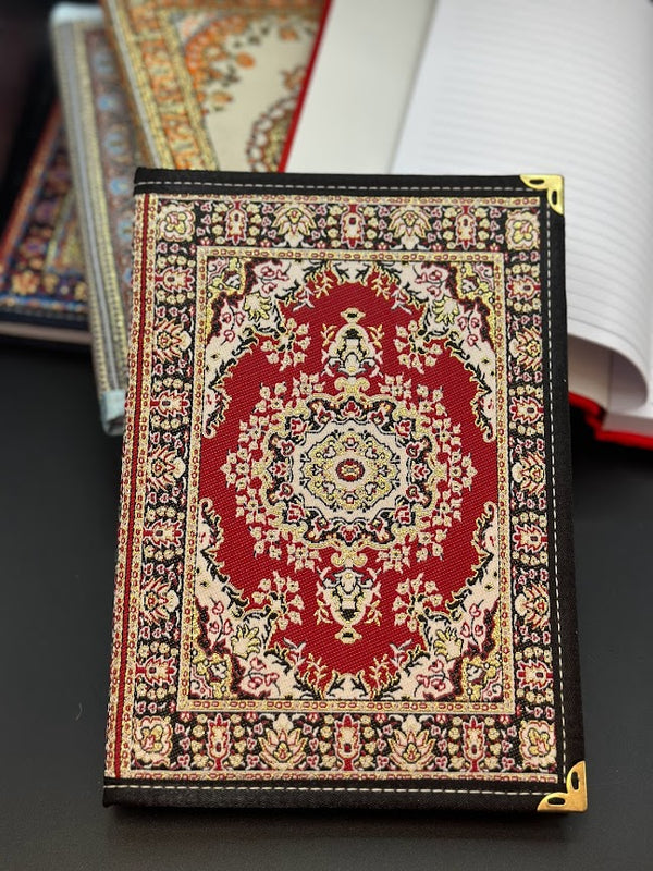 Handmade Fabric Notebook L - Red Black