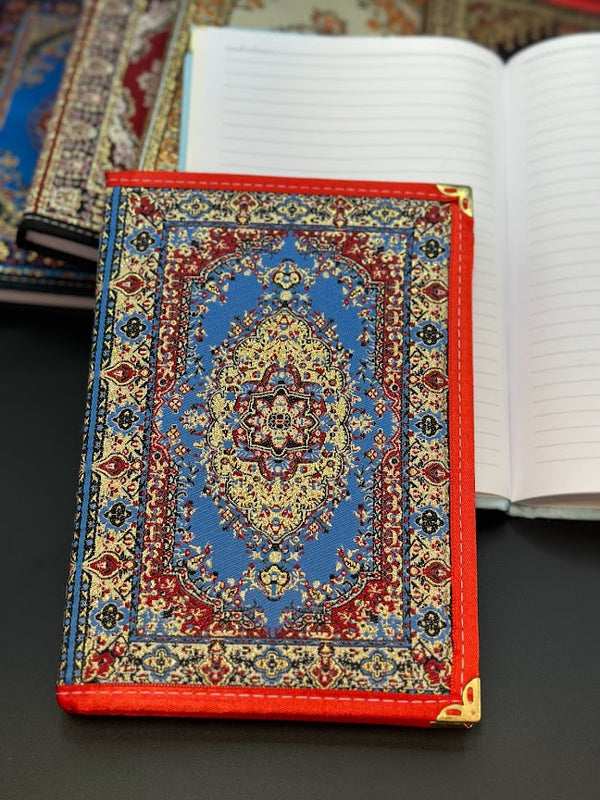 Handmade Fabric Notebook L - Red Blue