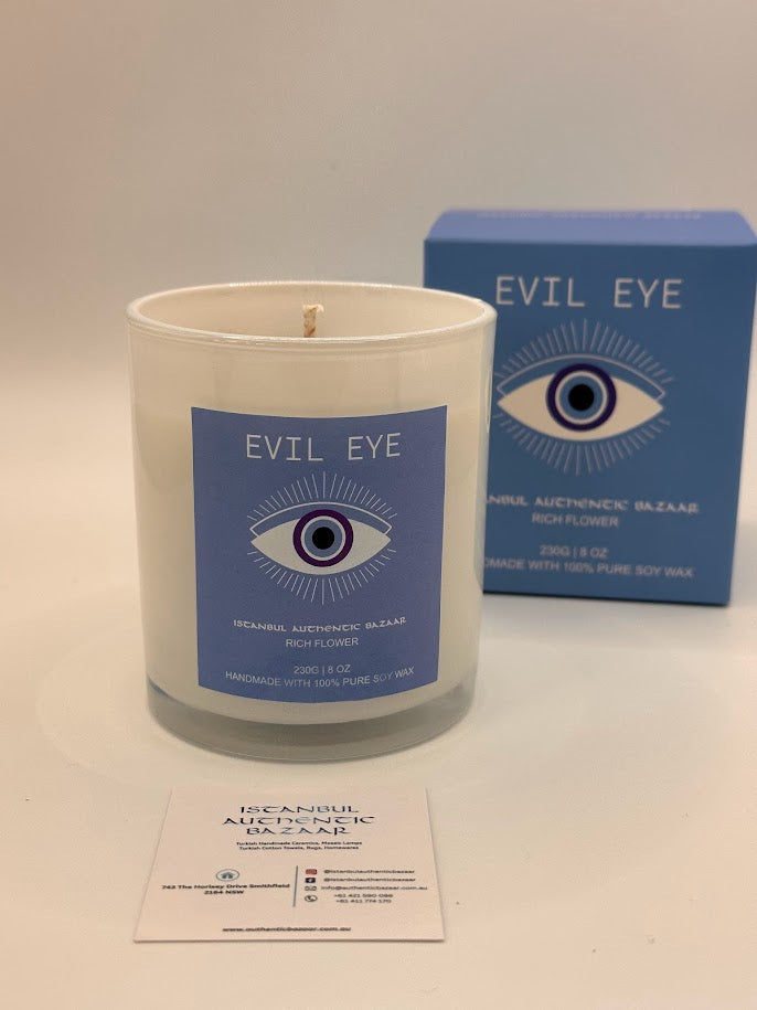 Evil Eye Protection Candle- Rich Flower 8 OZ