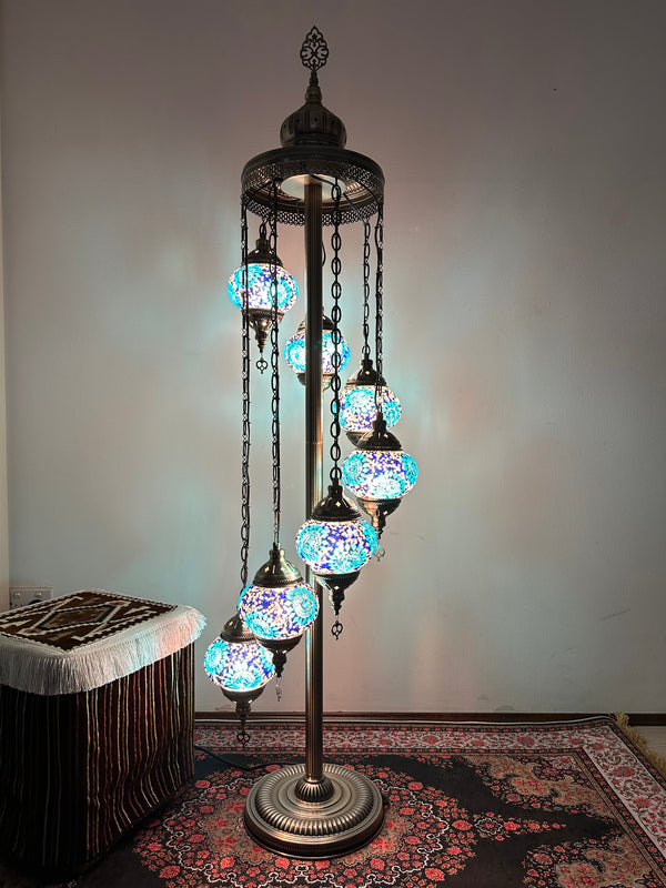 Turkish Floor Lamp with 7 Globes - C3B