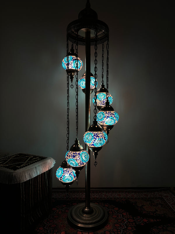 Turkish Floor Lamp with 7 Globes - C3B