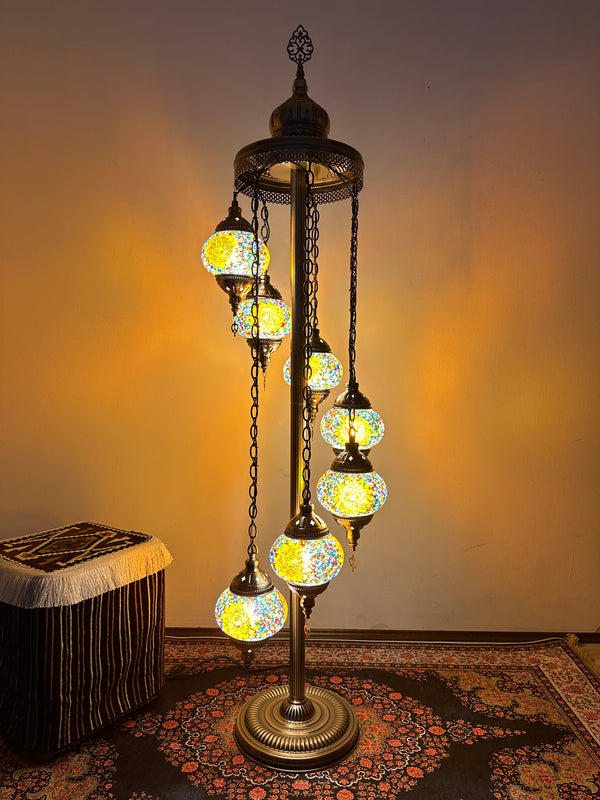 Turkish Floor Lamp with 7 Globes - Ry