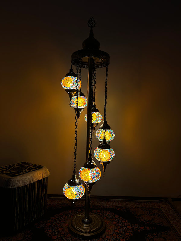 Turkish Floor Lamp with 7 Globes - Ry