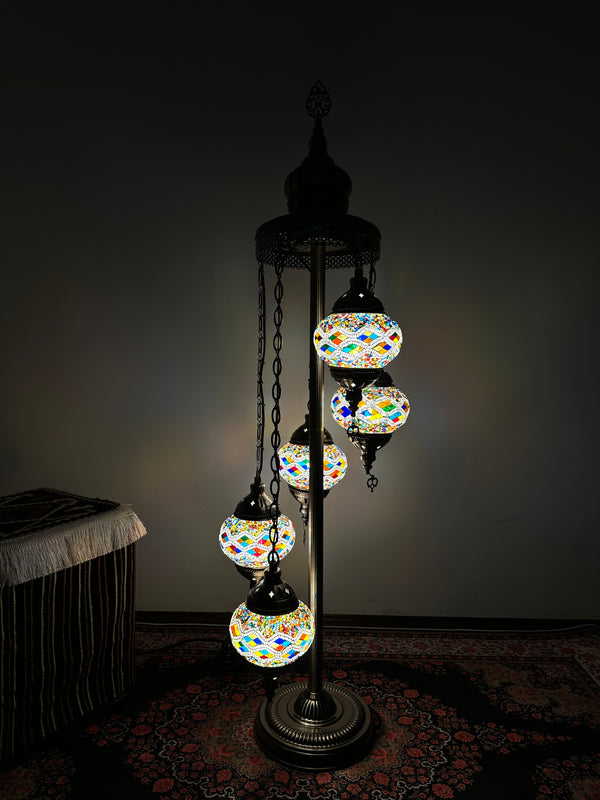 Turkish Floor Lamp with 5 Globes - Rdm2