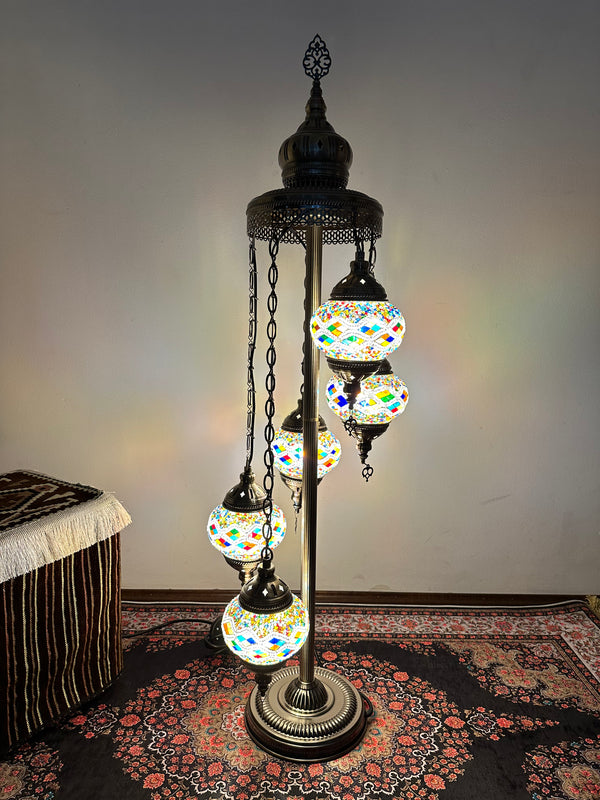 Turkish Floor Lamp with 5 Globes - Rdm2