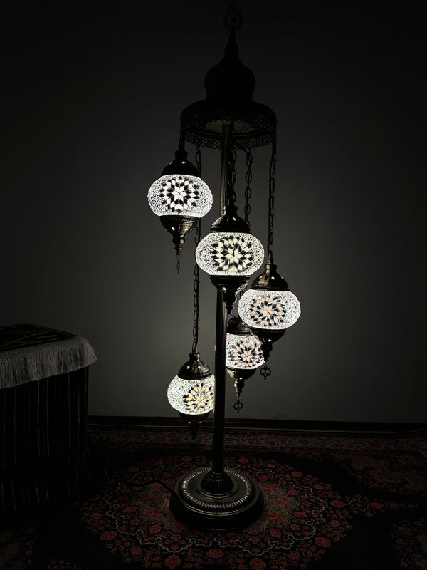 Turkish Floor Lamp with 5 Globes - M40