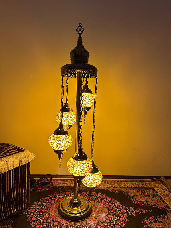 Turkish Floor Lamp with 5 Globes - C3Y