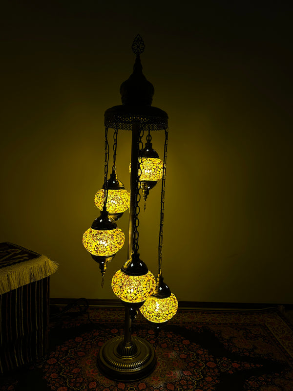 Turkish Floor Lamp with 5 Globes - C3Y