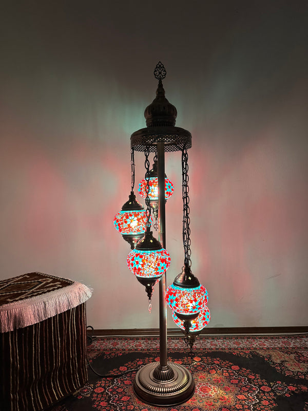 Turkish Floor Lamp with 5 Globes - Fc