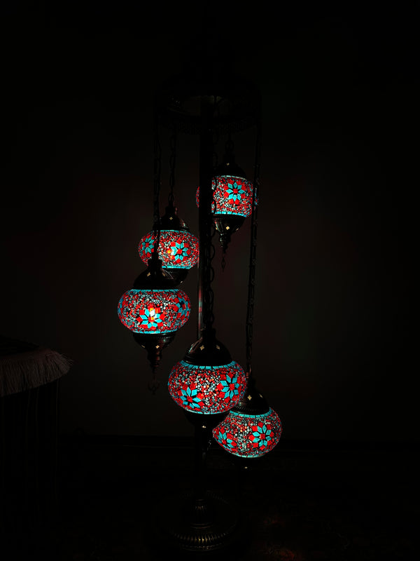 Turkish Floor Lamp with 5 Globes - Fc