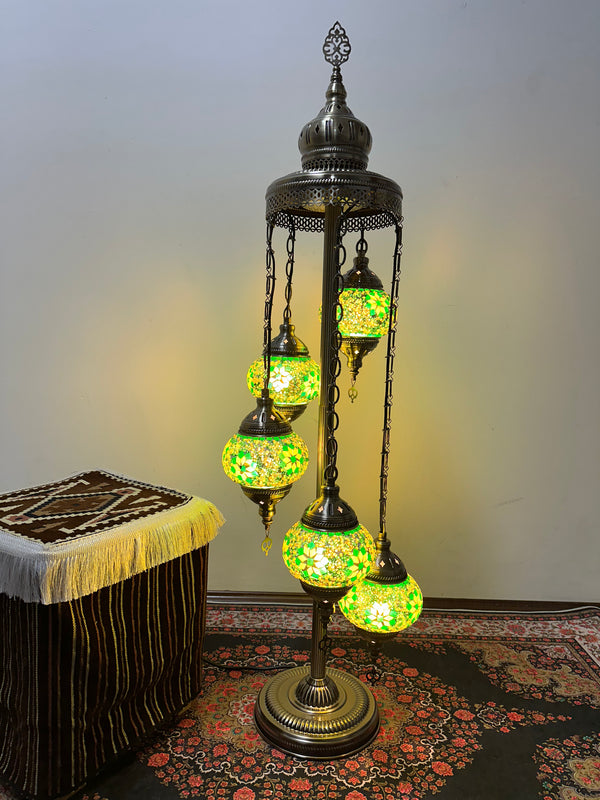 Turkish Floor Lamp with 5 Globes - Fg