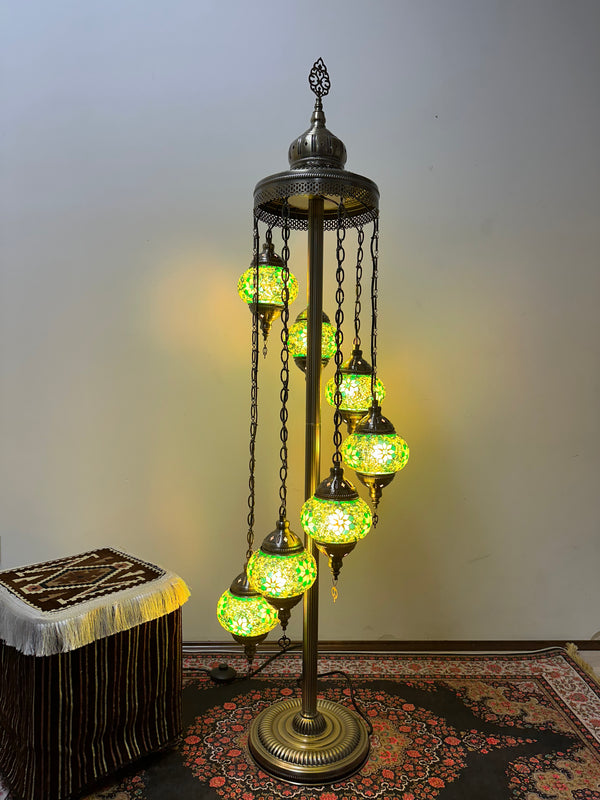 Turkish Floor Lamp with 7 Globes - Fg