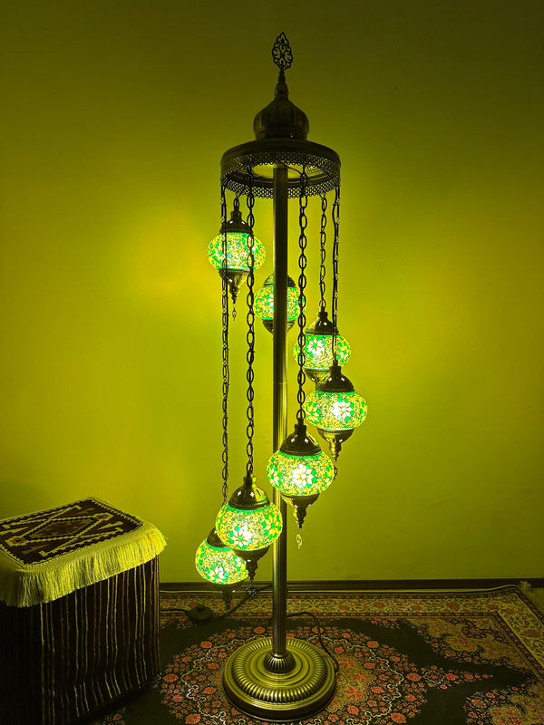 Turkish Floor Lamp with 7 Globes - Fg