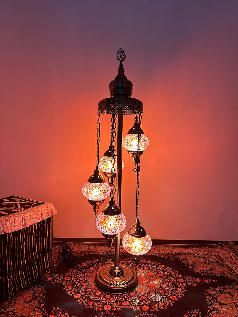 Turkish Floor Lamp with 5 Globes - CR2