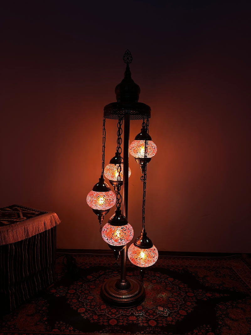 Turkish Floor Lamp with 5 Globes - CR2