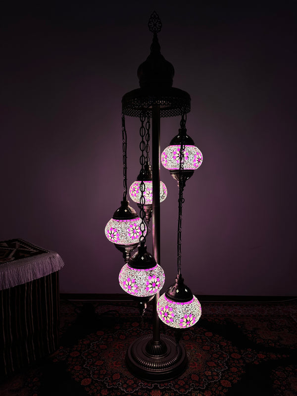 Turkish Floor Lamp with 5 Globes - Fpp