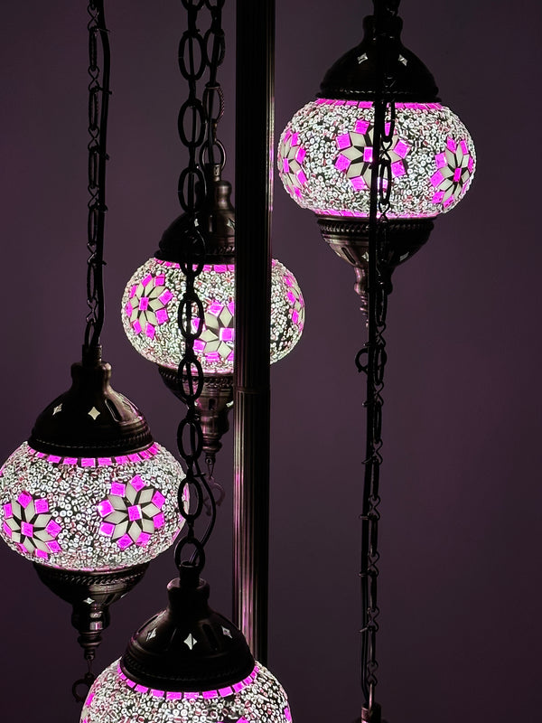 Turkish Floor Lamp with 5 Globes - Fpp