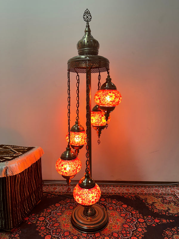 Turkish Floor Lamp with 5 Globes - Fo