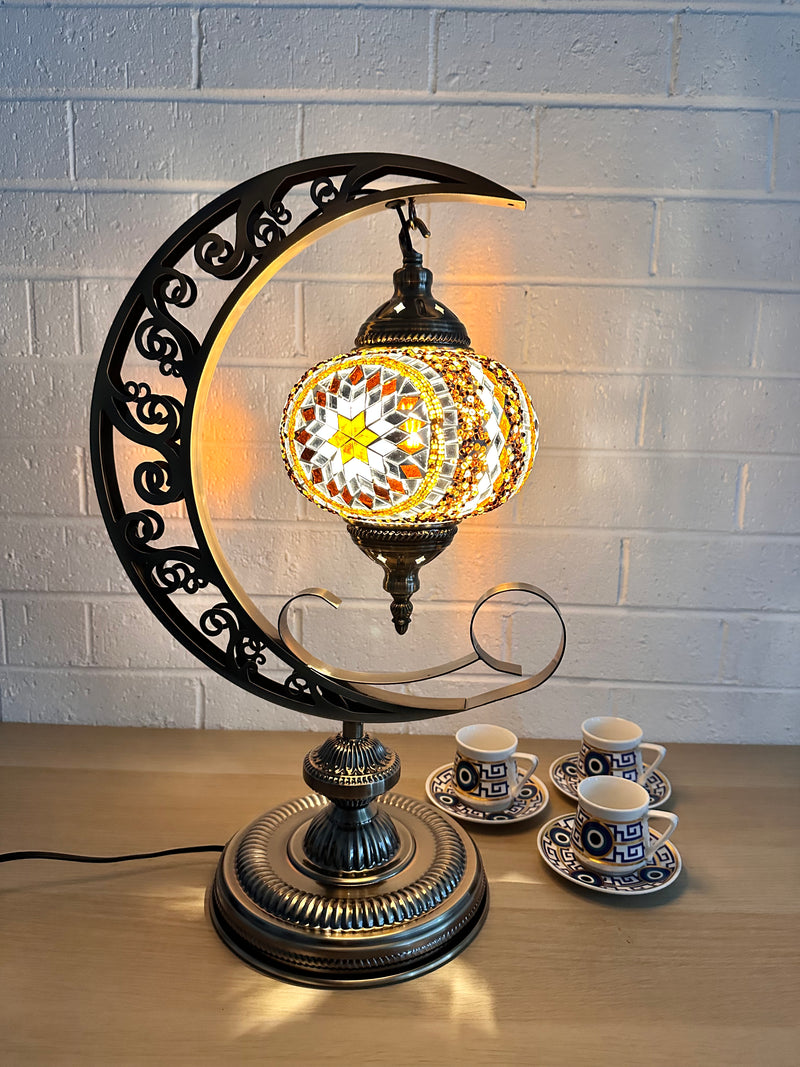 Crescent Moon Lamps Brown Star